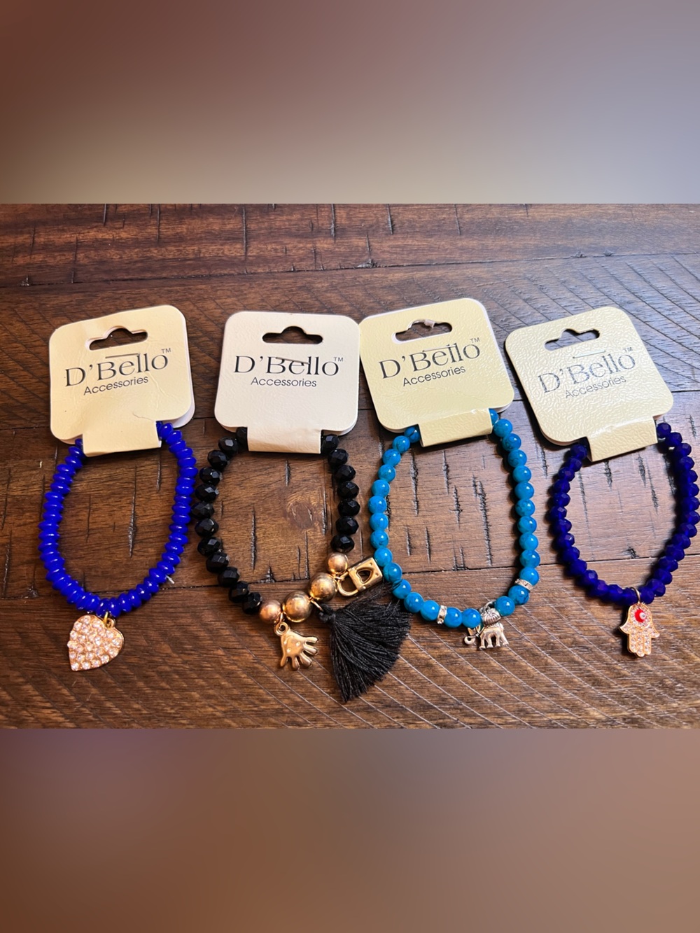 NWT Lot of D’Bello Beaded Charm Bracelets Lot A010